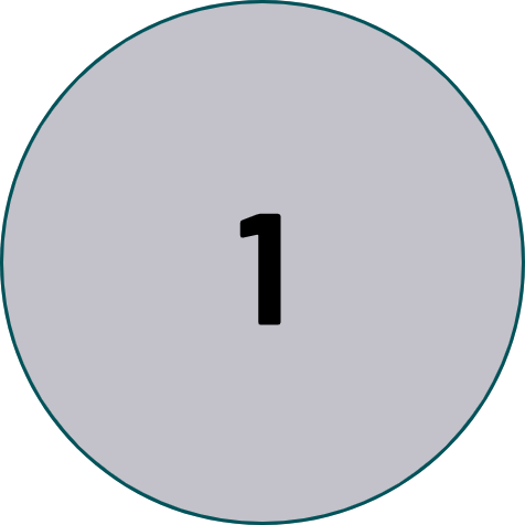 A filled circle with the number 1 in it.
